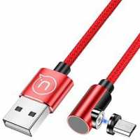 kábel USB2.0 apa to microUSB2.0 apa 1,0m piros mágneses kábel